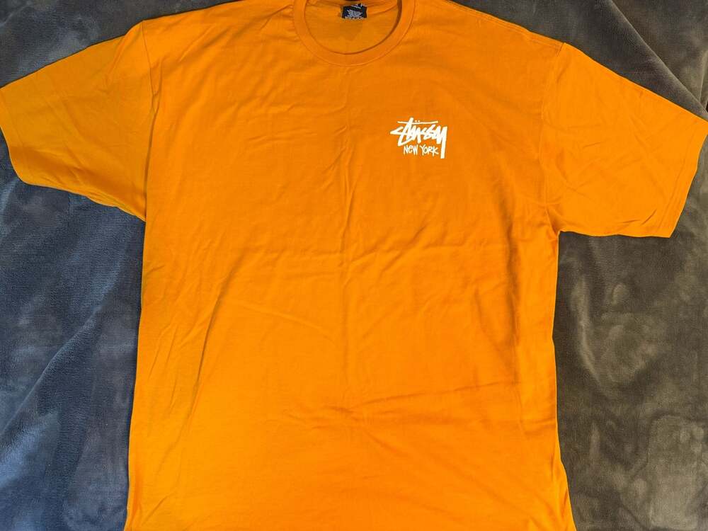 Stussy New York Chapter Logo Graphic T-Shirt Orange XXL